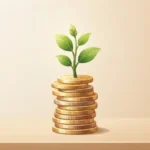 Illustration of a plant growing from coins representing startup funding and business growth
